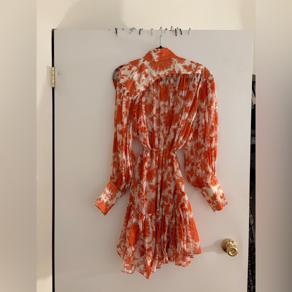 Zimmermann Chiffon Long-Sleeve Mini Dress - Picture 8 of 10